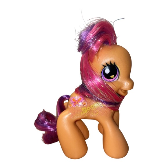 2008 my little pony scootaloo orange with butterfly cutie mark pink purple hair - Picture 2 of 6